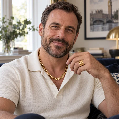 Daniel H., verified buyer, wearing the gold chain and ring